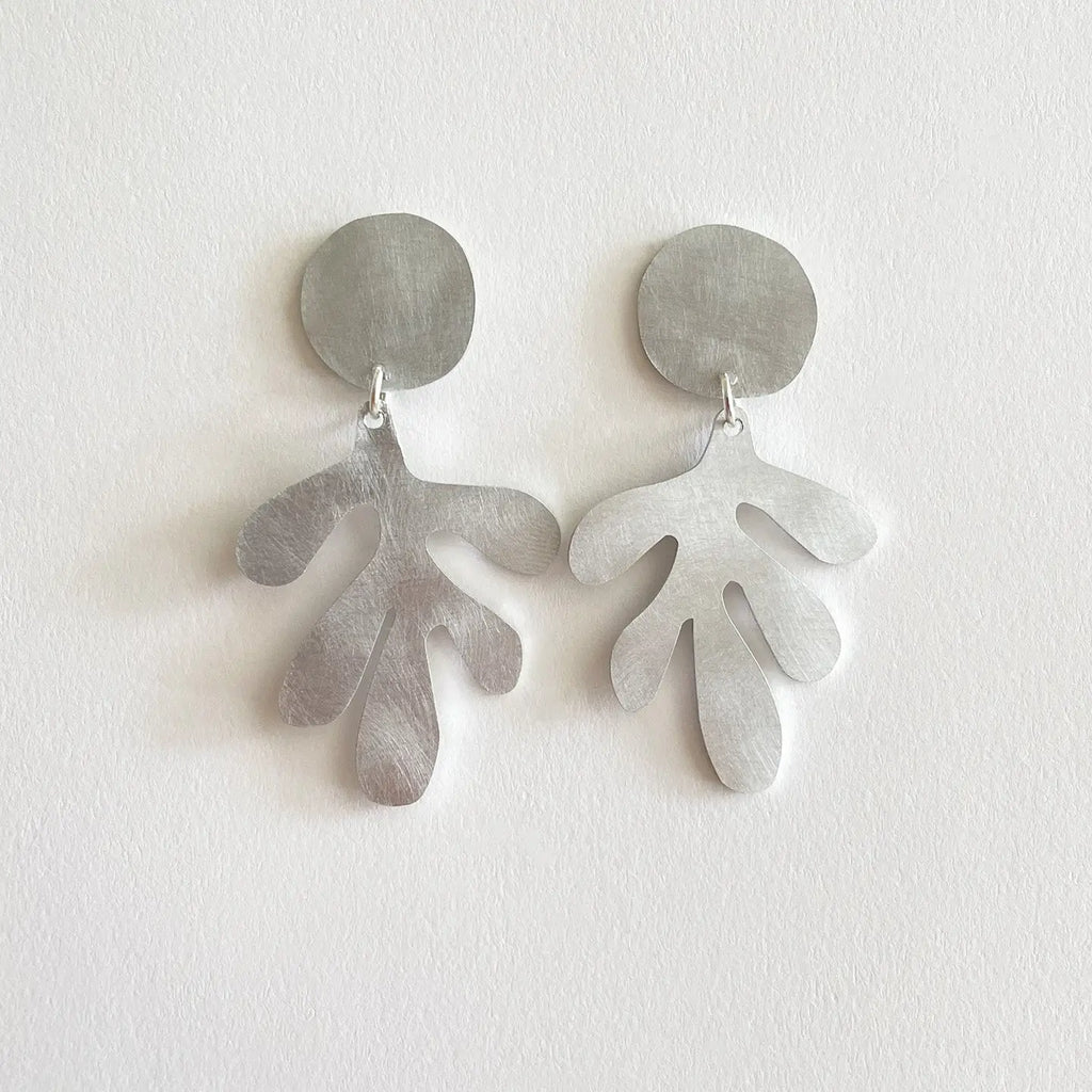 Silver Aluminium Dulse Earrings