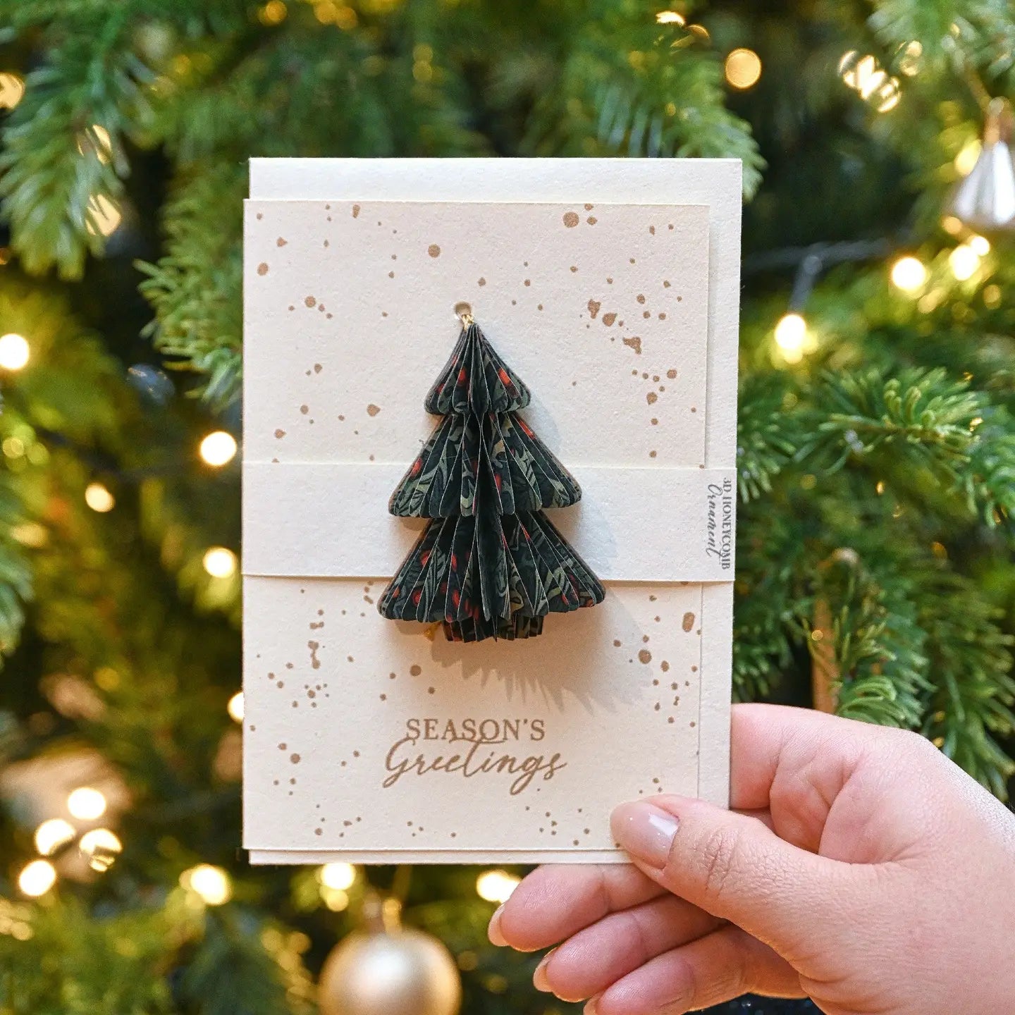 Keepsake Ornament Greeting Card - Honeycomb Tree
