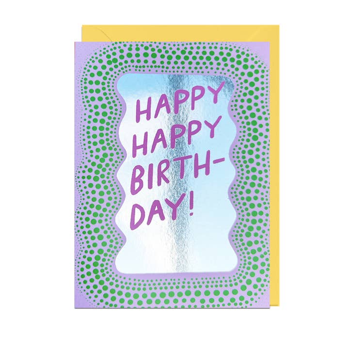 Happy Happy Birthday Mirrored Card
