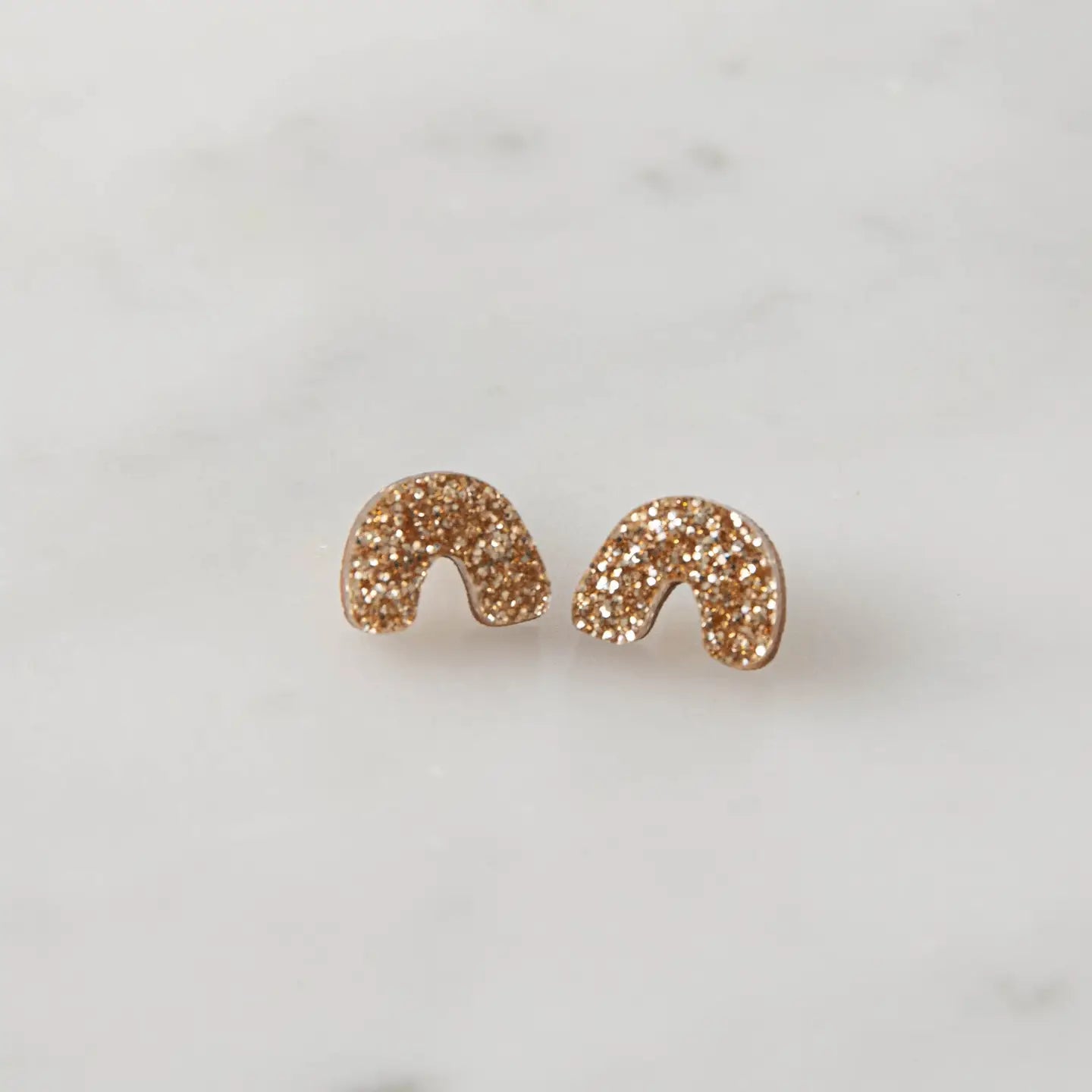 Glitter Arc Stud Earrings