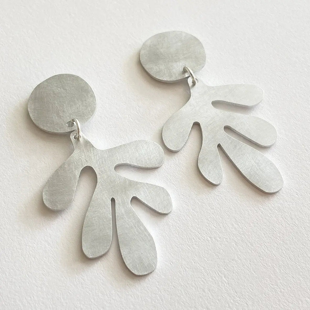 Silver Aluminium Dulse Earrings