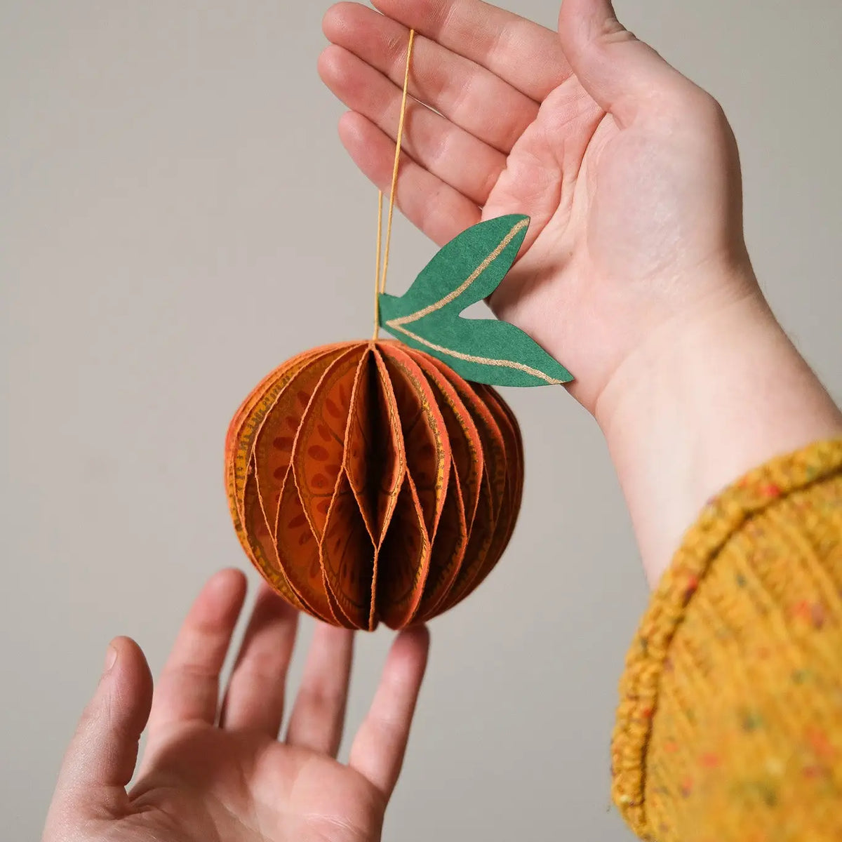 Orange Honeycomb Ornament