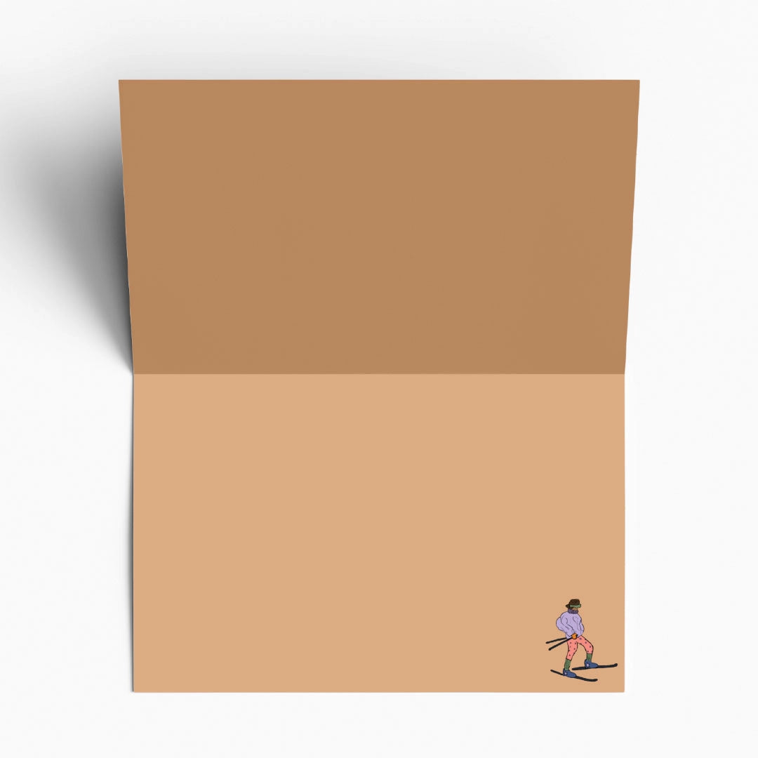 Skiiing On The Christmas Yule Card