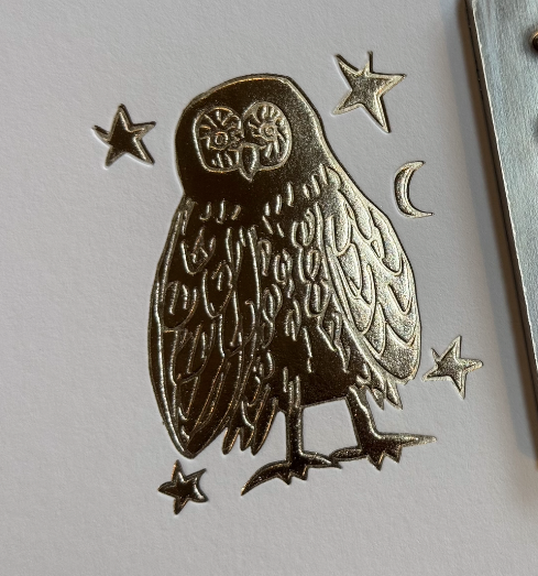 Owl Keepsake Gold Embossed Art Card