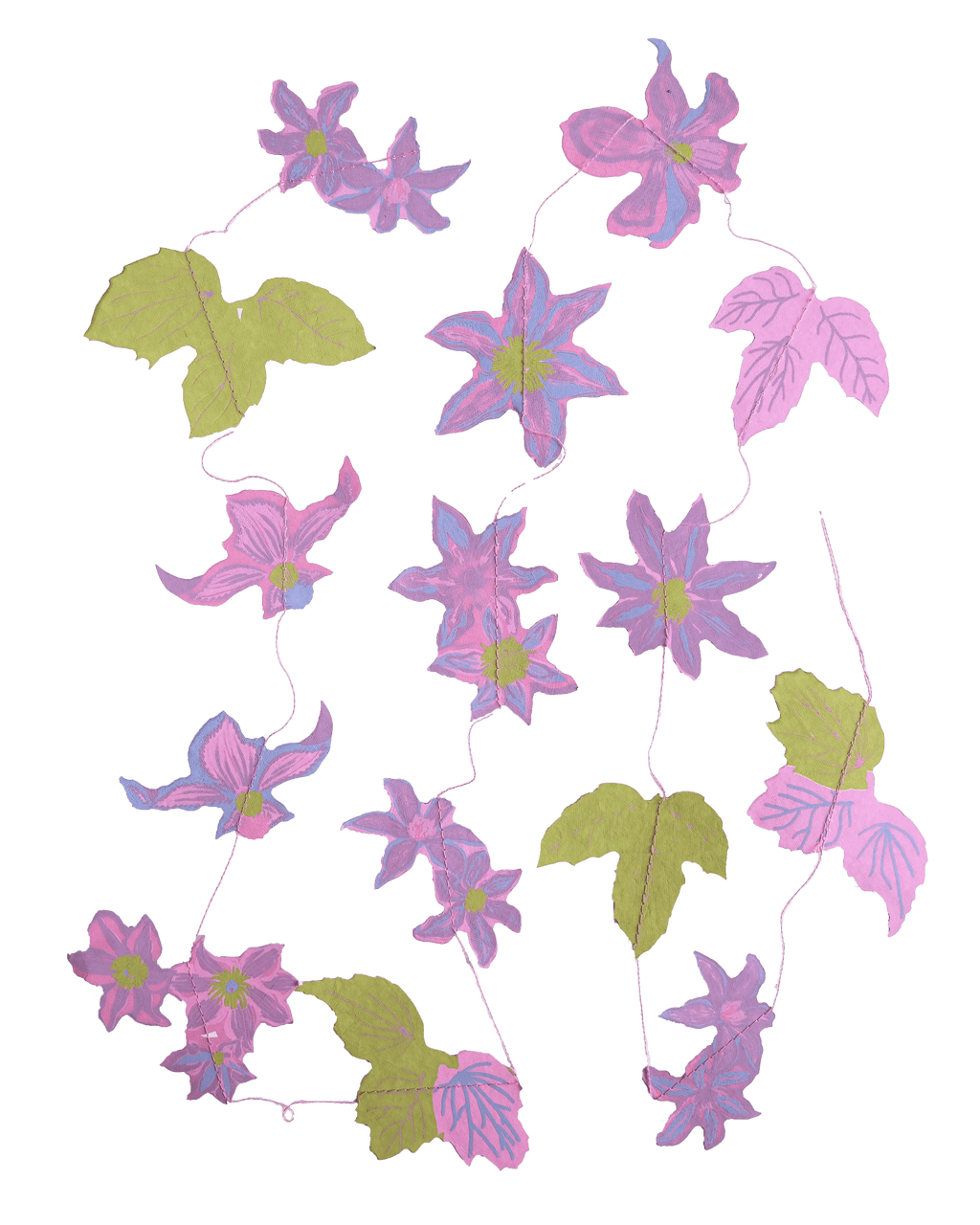 Clematis Vertical Wall Hanging Garland