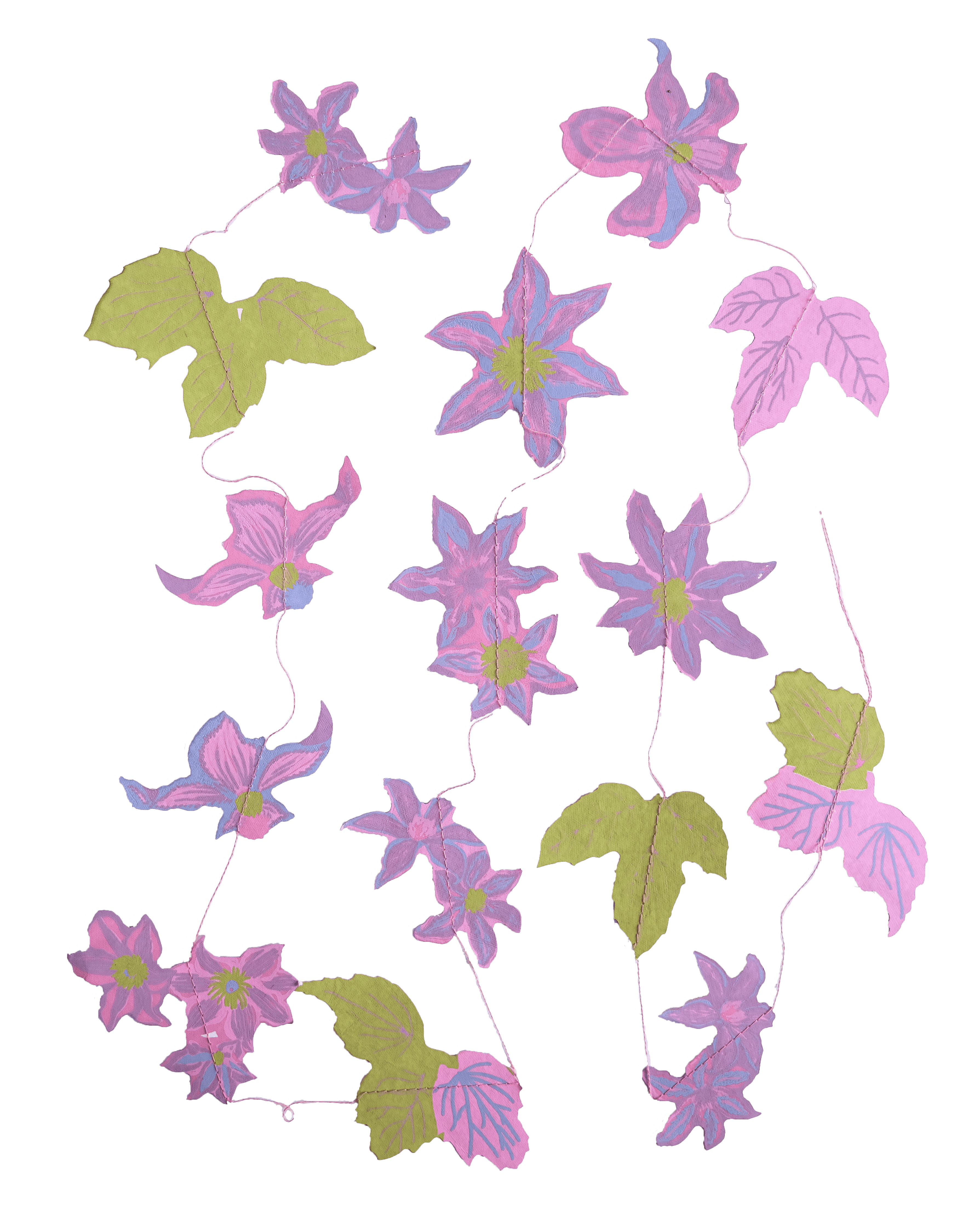 Clematis Vertical Wall Hanging Garland