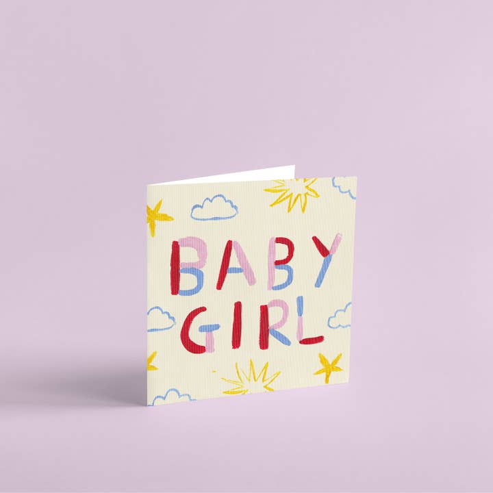 Baby Girl Painted Card