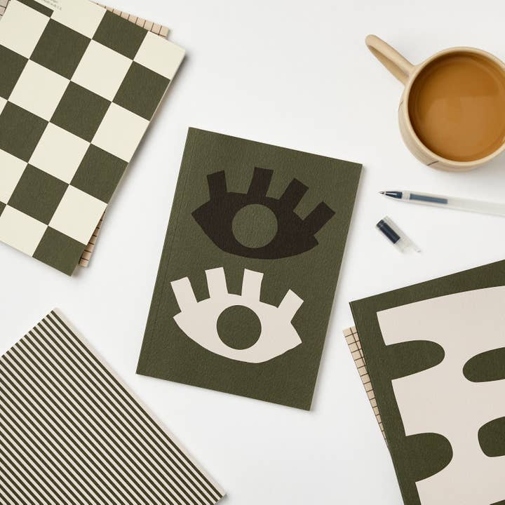 Checkerboard Green Notebook