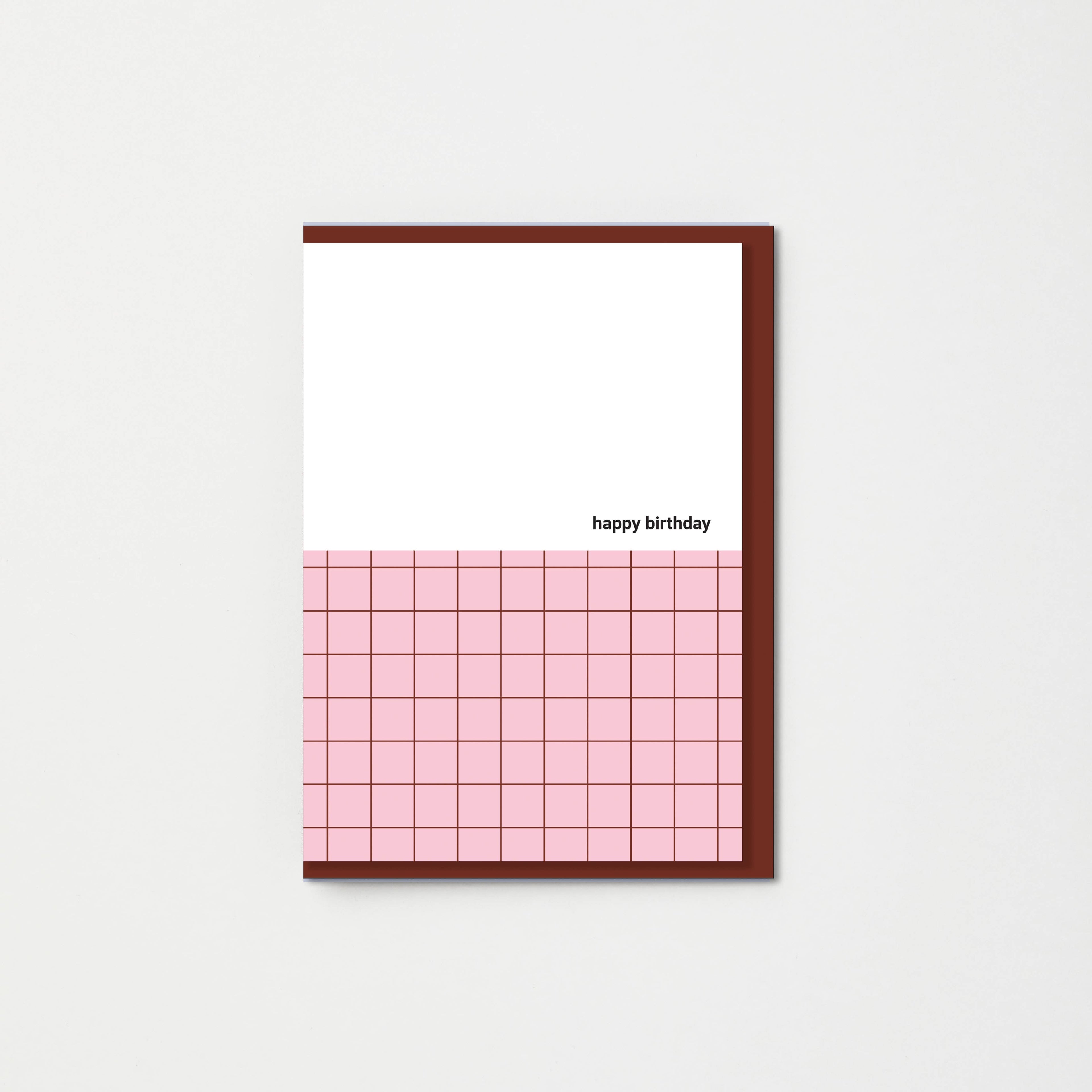 Happy Birthday Pink Grid Card