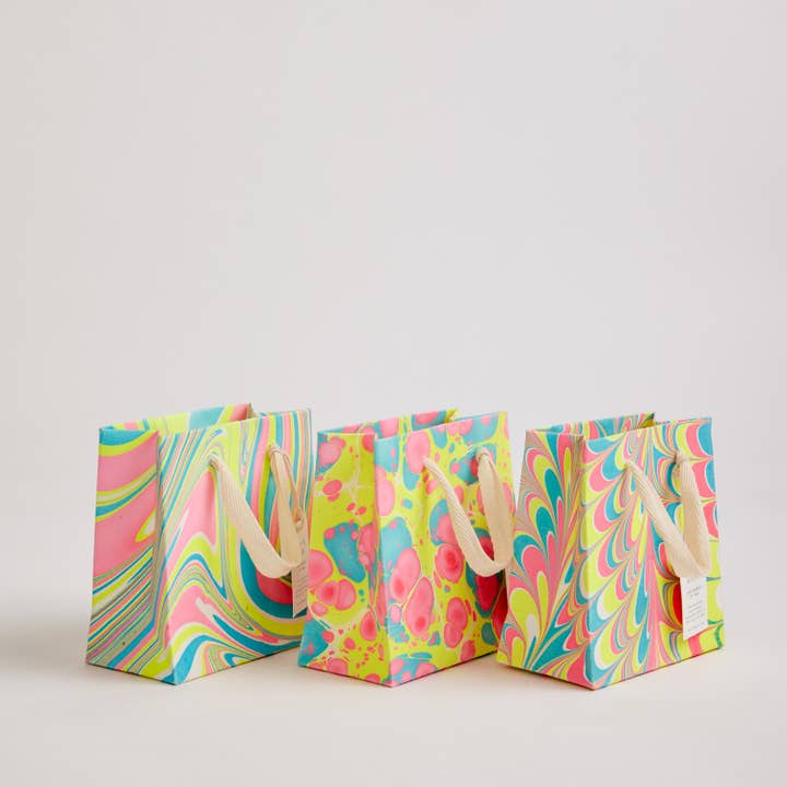 Neon Hand Marbled Gift Bags