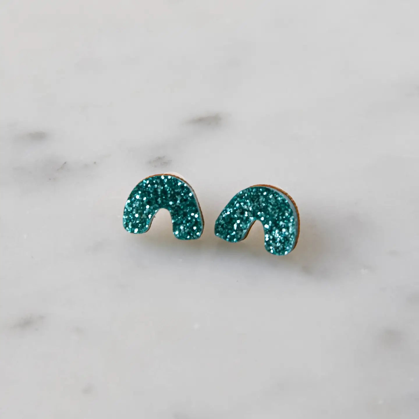 Glitter Arc Stud Earrings