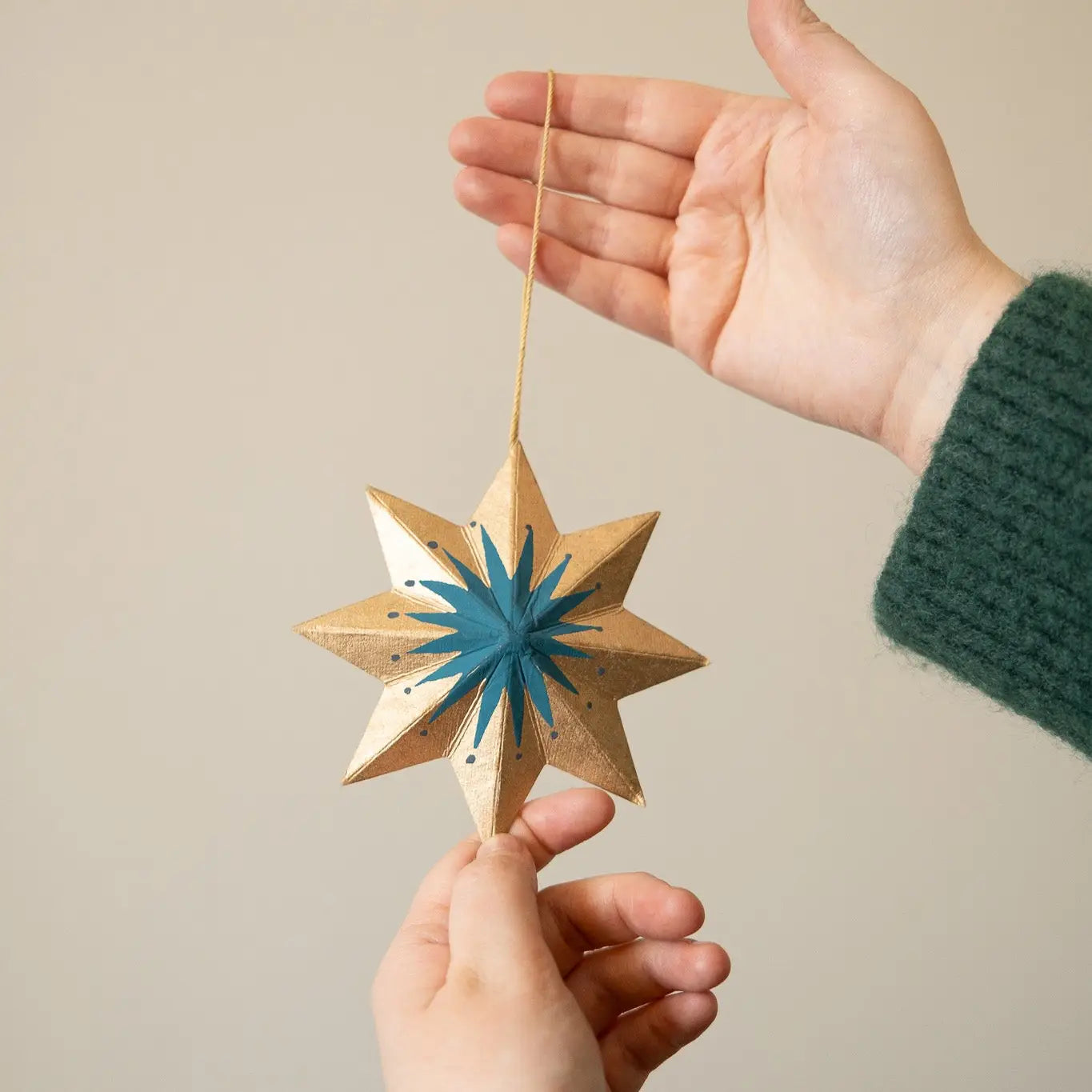 Golden Star Screen Printed Bauble