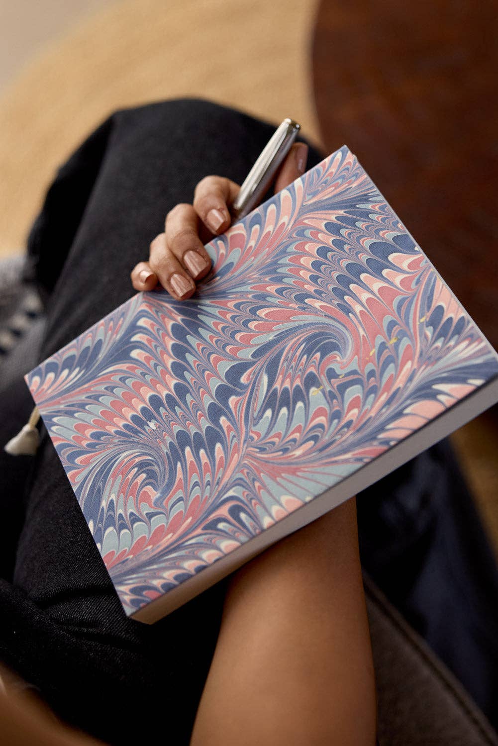 Hand Marbled Ruled Notebook (A5)