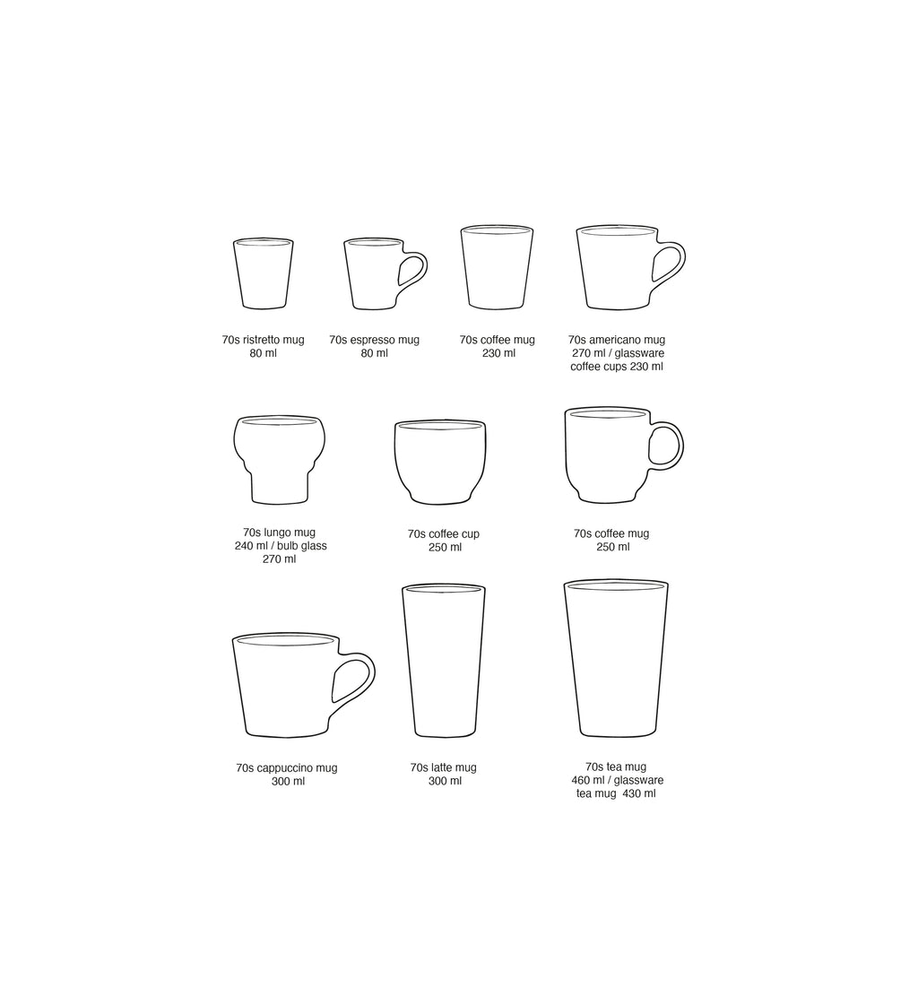 HKLIVING 70s Ceramic Ristretto Mugs - Good Vibes (Set of 4)