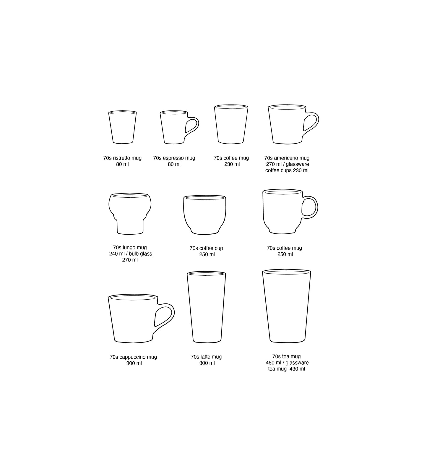 HKliving Coffee Mugs - Grounding (Set of 6)