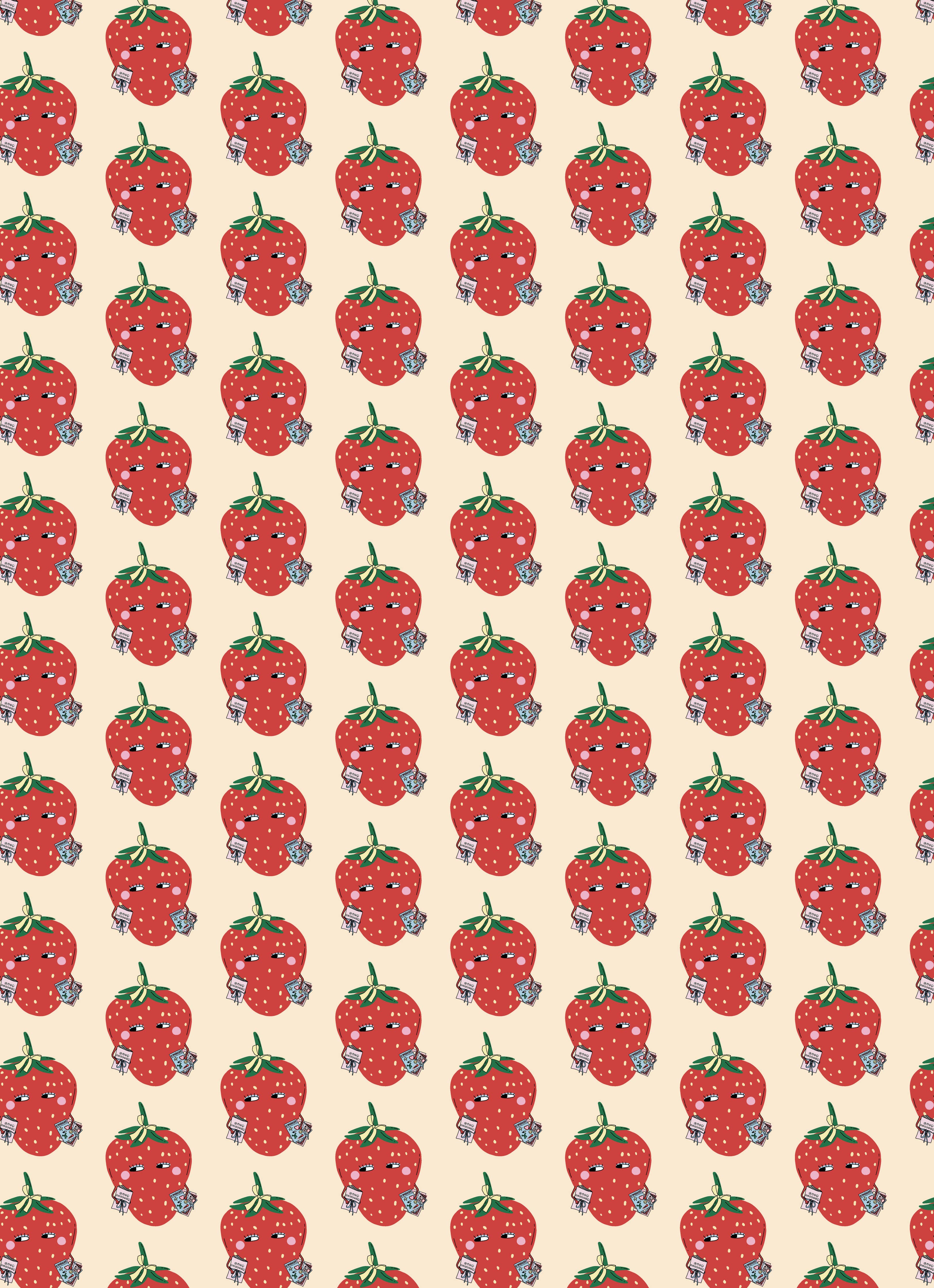 Strawberry Girly Gift Wrap