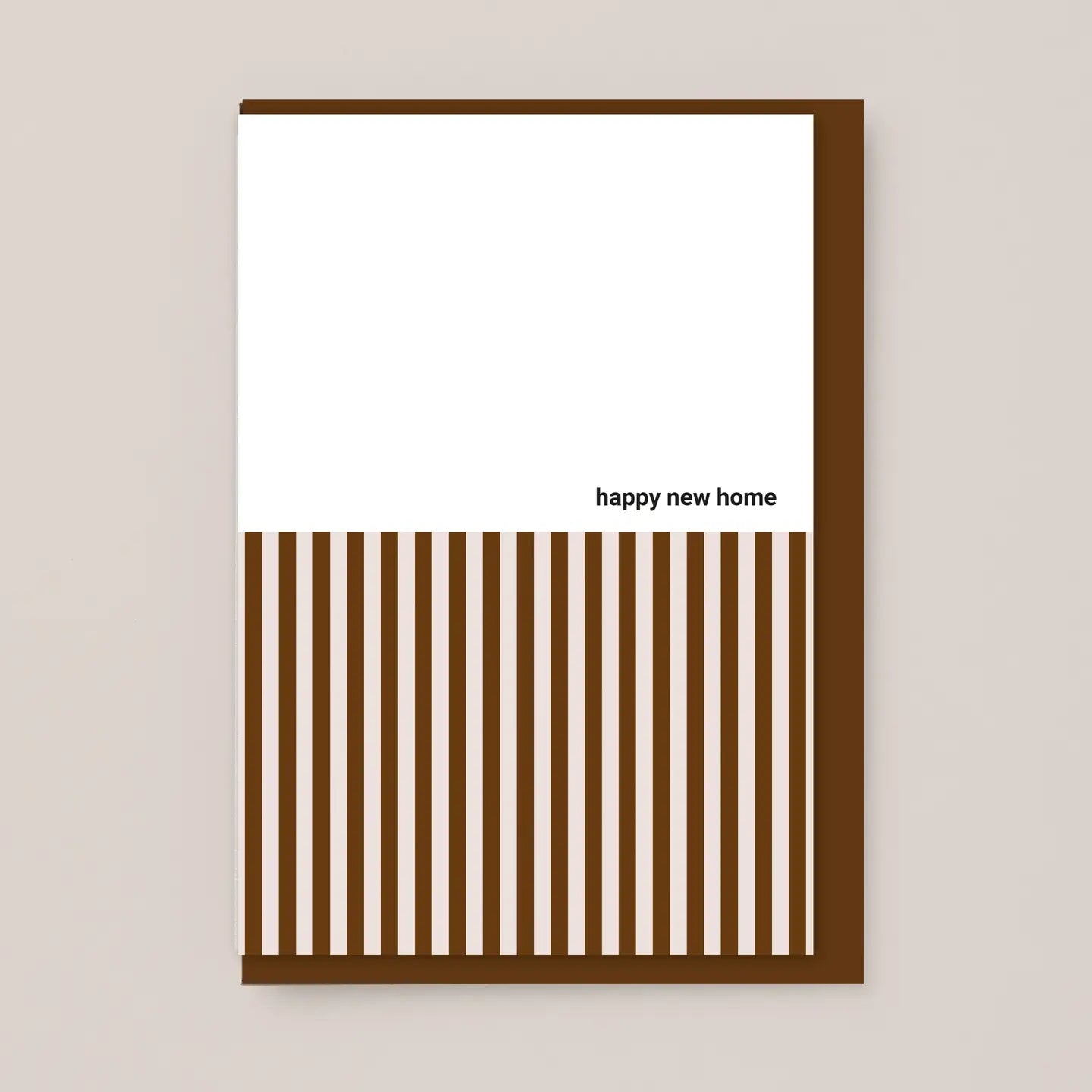 Burgundy Stripe Happy New Home Card