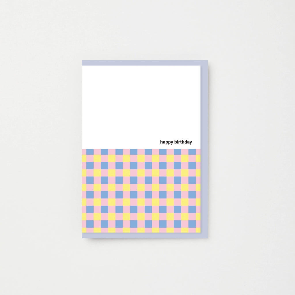 Spring Gingham Happy Birthday Card