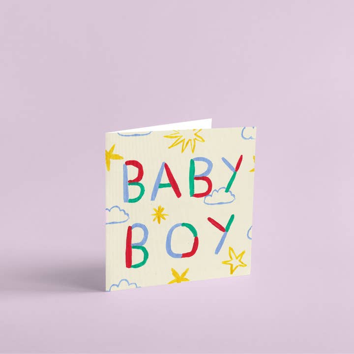 Baby Boy Painted Card