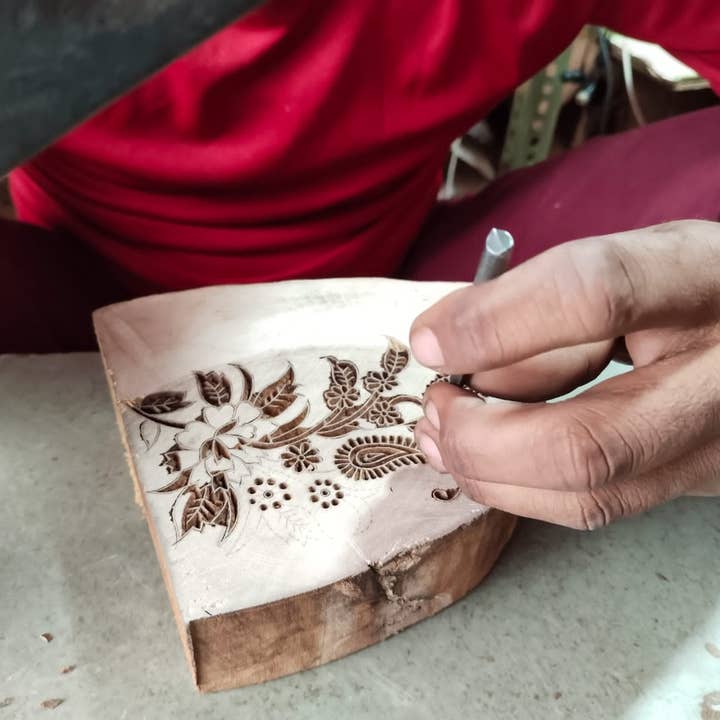 Kairi Turquoise Hand Printed Greetings Card