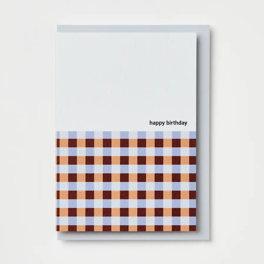 Multi Gingham Happy Birthday Card