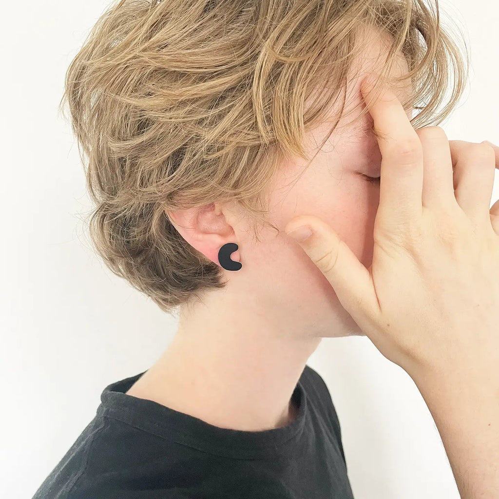 Black Seaweed Earring Set