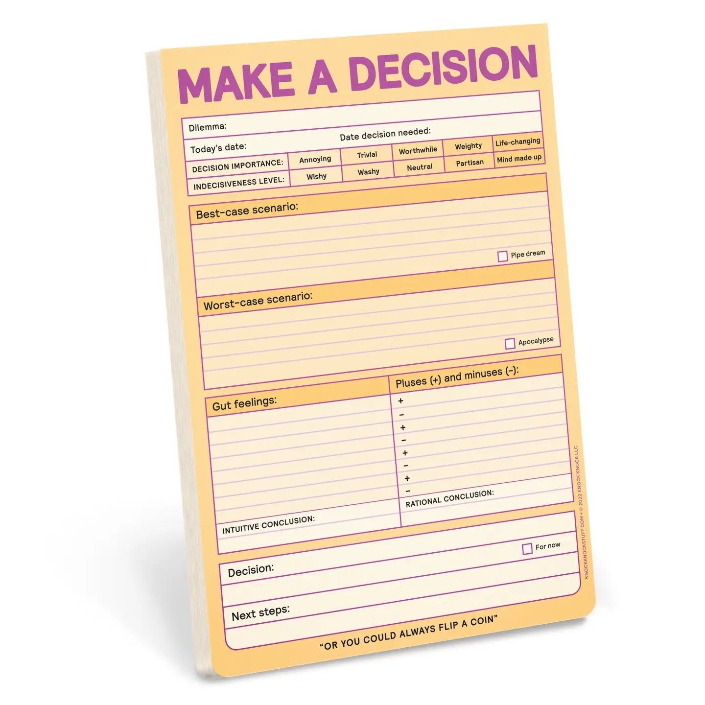 Knock Knock Make a Decision Notepad
