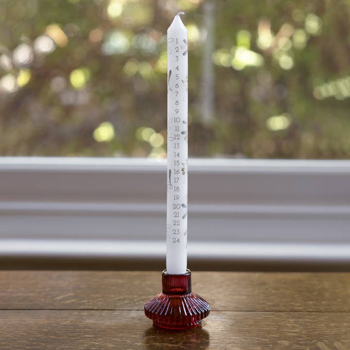 Mistletoe Christmas Advent Taper Candle