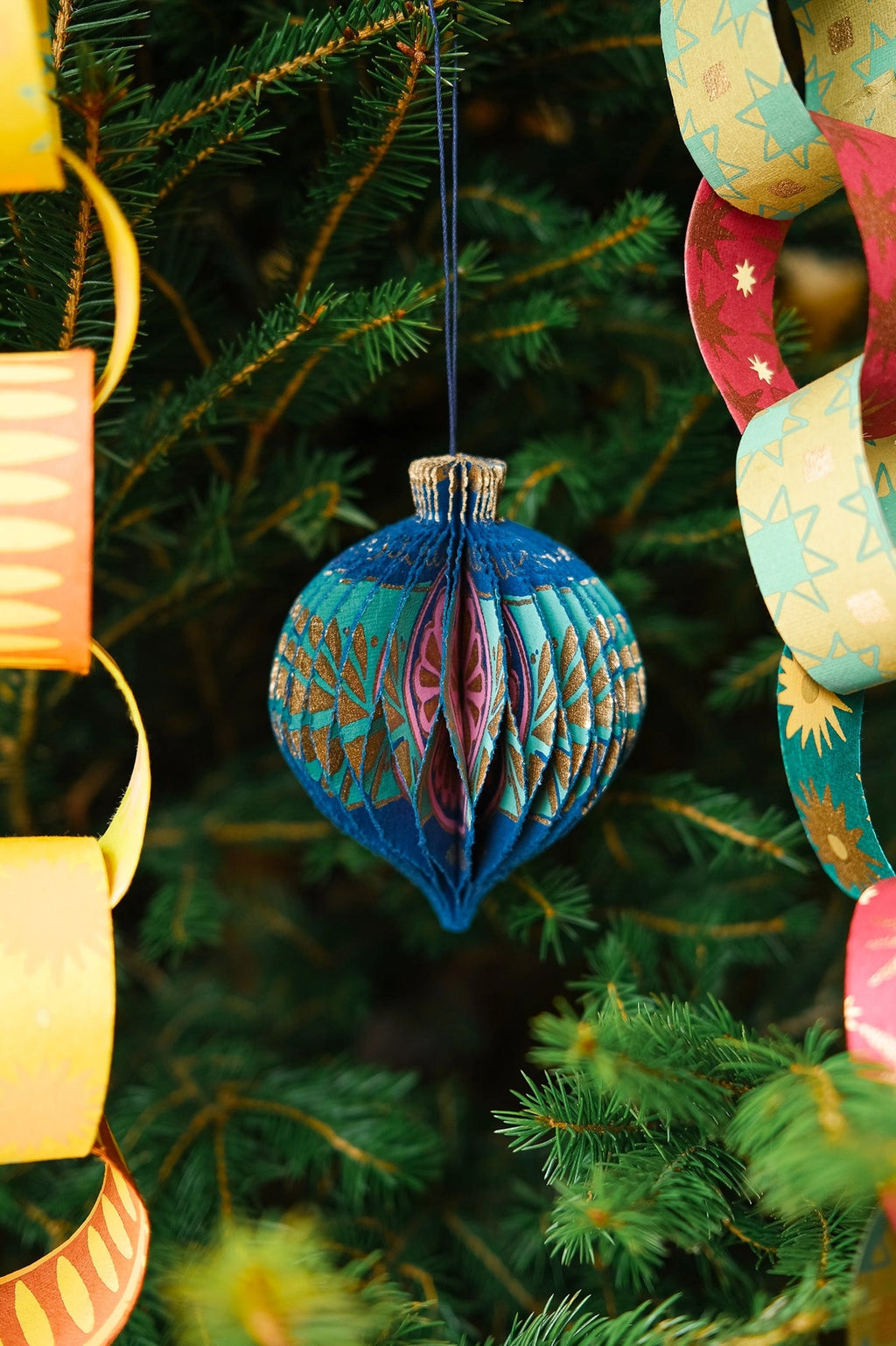 Blue Honeycomb Bauble