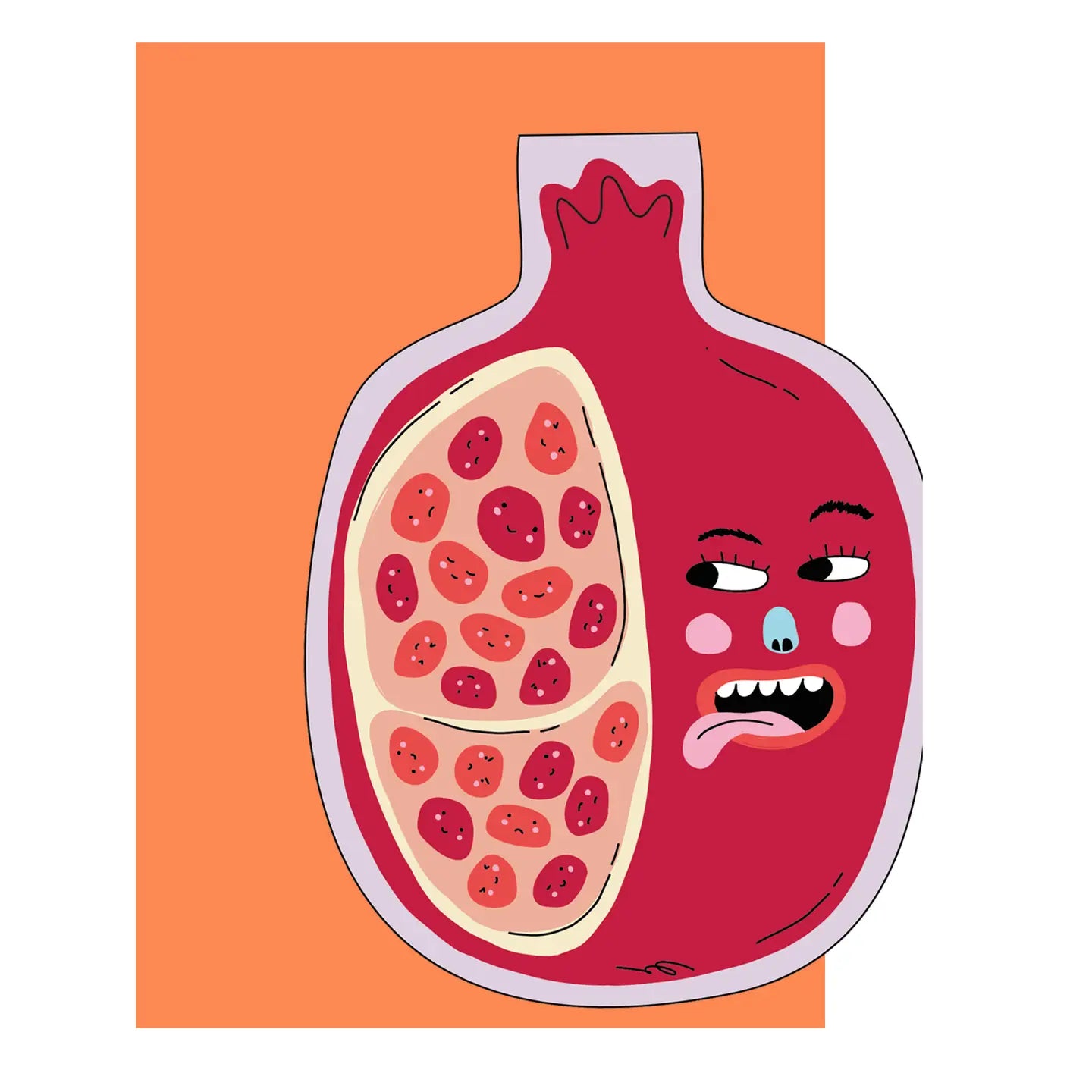 Hey Pomegranate Die Cut Card