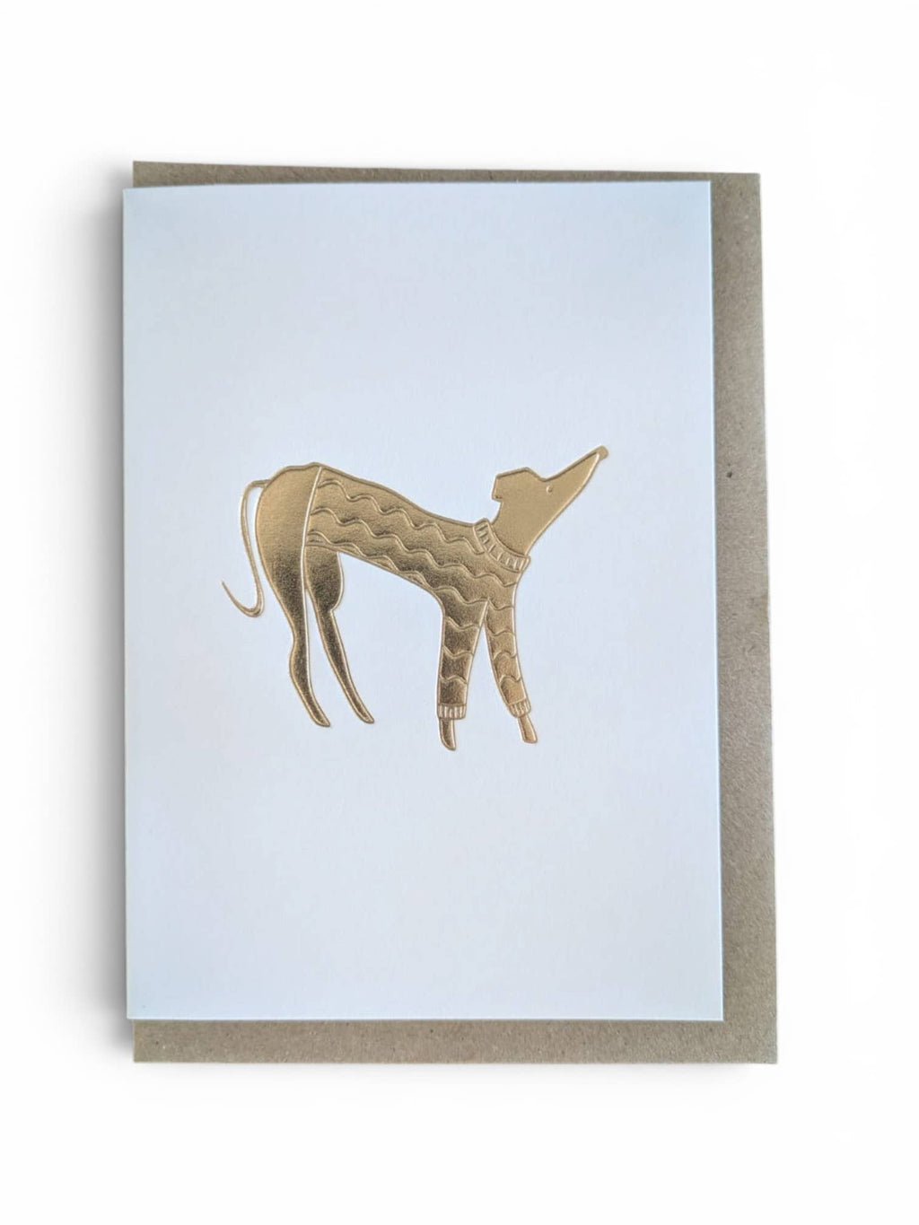 Dog in a Jumper Keepsake Gold Embossed Art Card