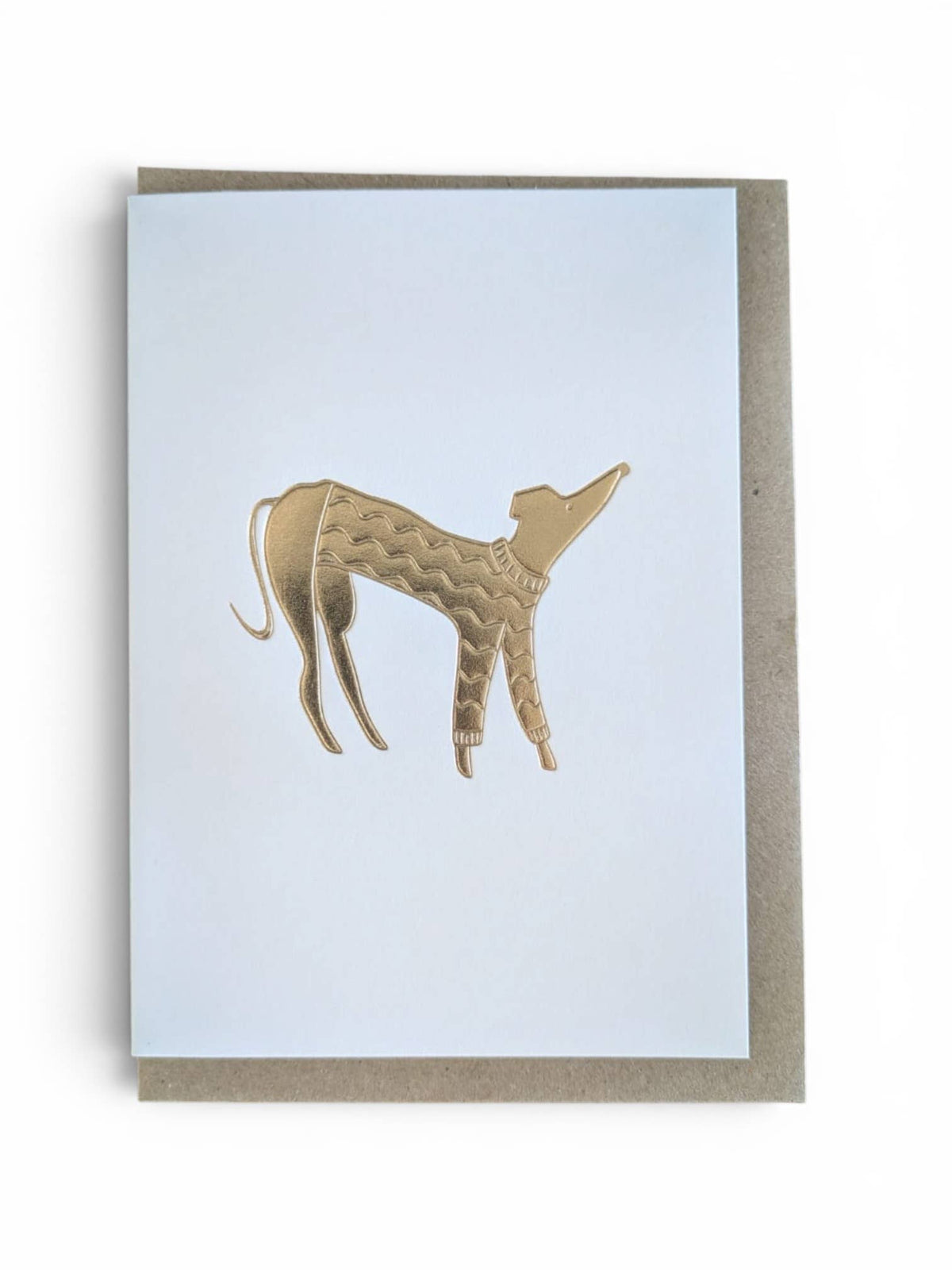 Dog in a Jumper Keepsake Gold Embossed Art Card