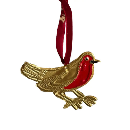 Tin Embossed Robin Decoration