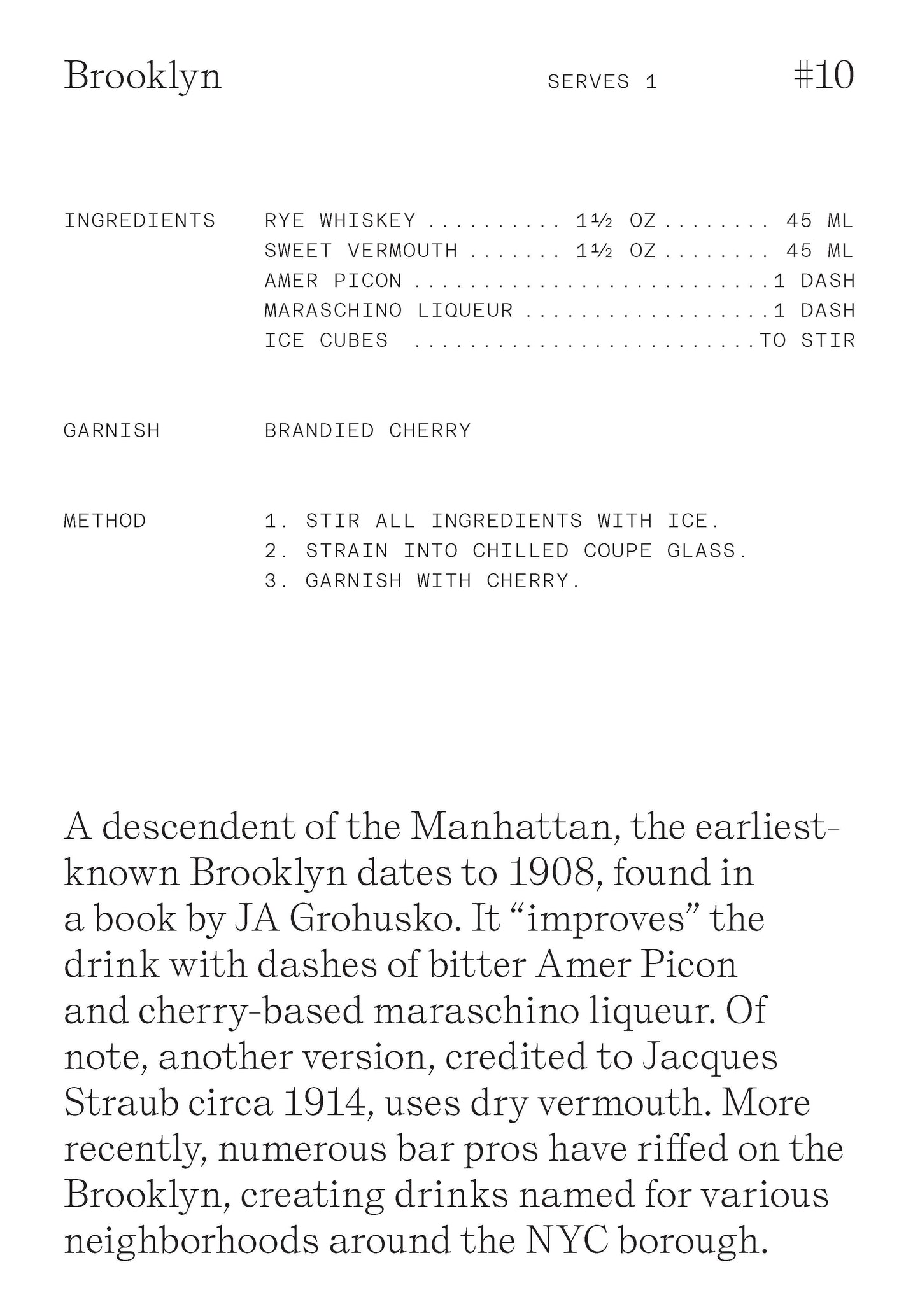 Cocktail Cabinet: Whiskey Recipe Cards