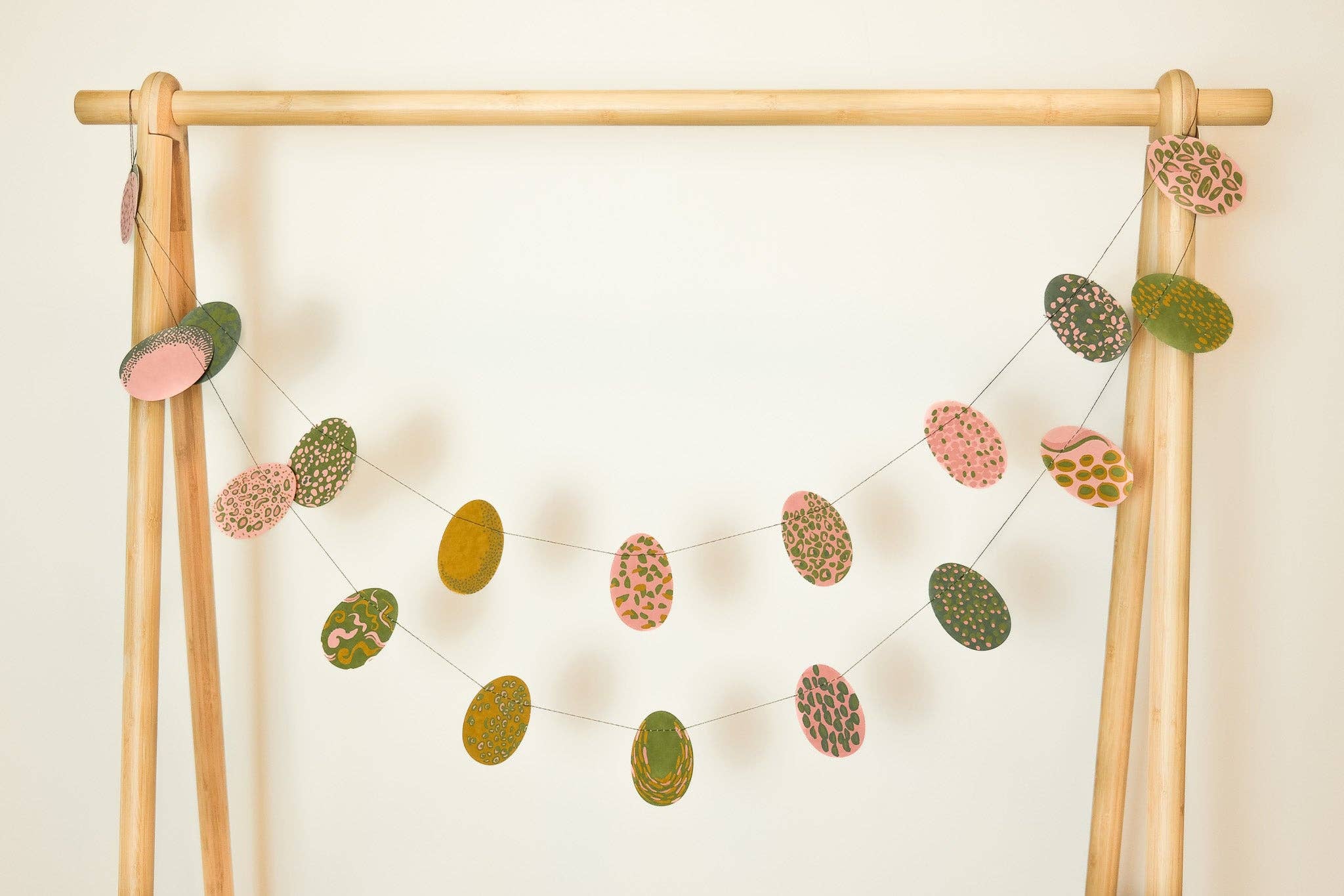 Pink Speckled Eggs Sewn Garland