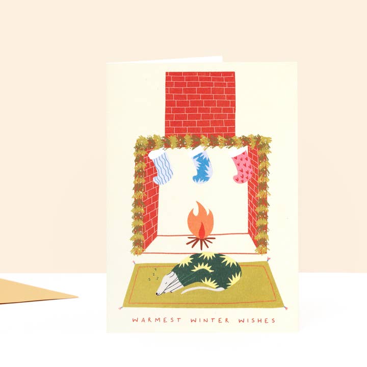 Warmest Winter Wishes Whippet Card