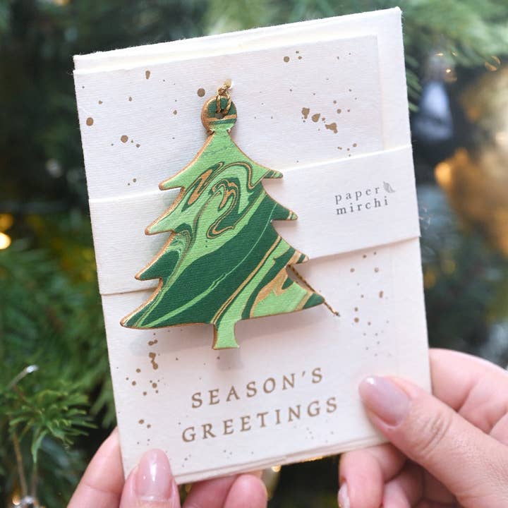 Keepsake Marble Tree Ornament Card