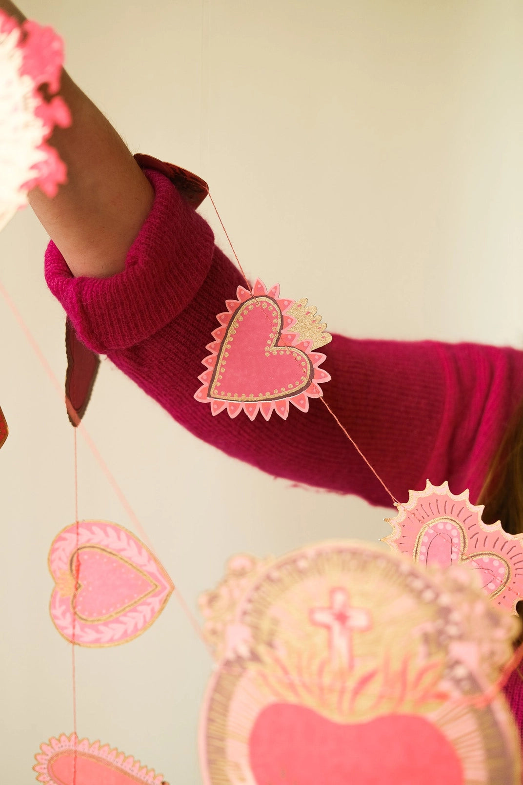 Sweet Hearts Sewn Garland