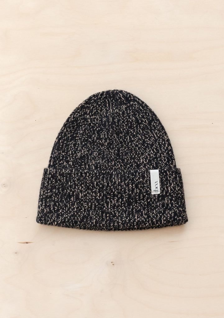 Cashmere & Merino Beanie - Black Fleck