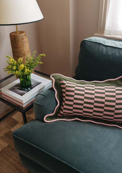 Checkerboard Cushion - Olive