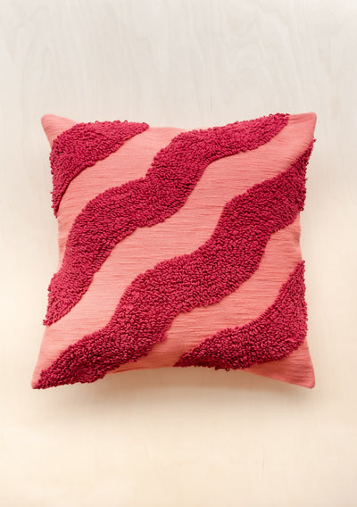 Textured Wave Cushion - Magenta