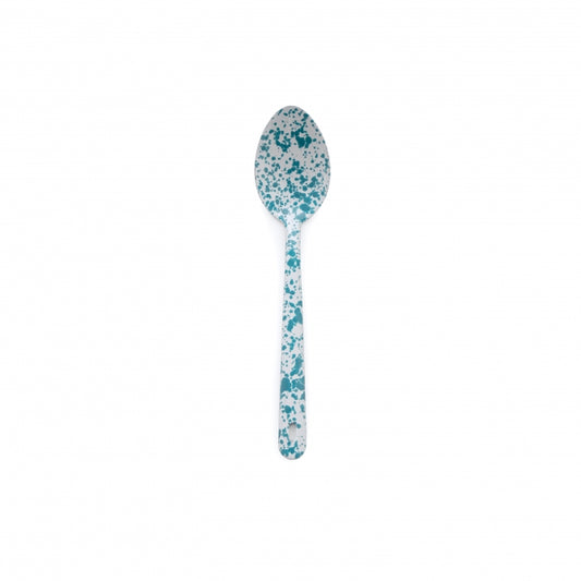Large Splatter Serving Spoon - Turquoise & White