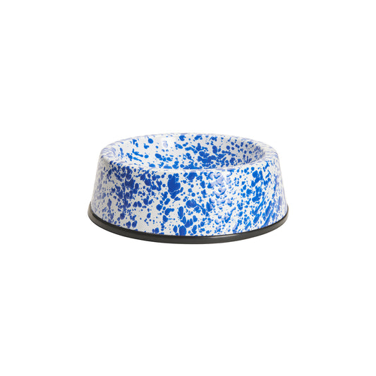 Splatter Pet Bowl - Blue & White