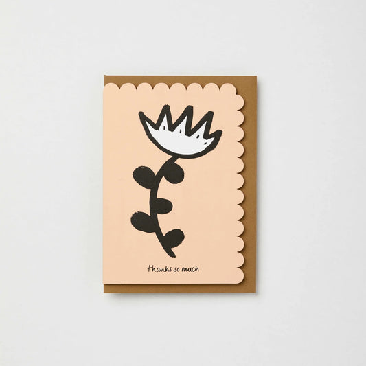 Thanks So Much Abstract Flower Card