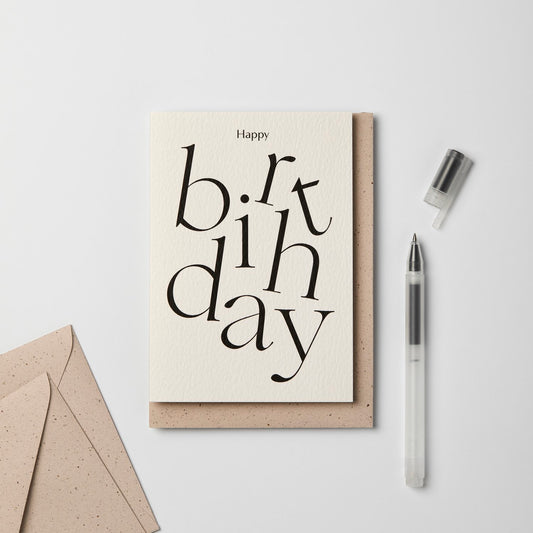 Happy Birthday Serif Type Card