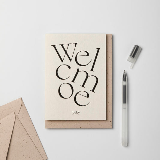 Welcome Baby Serif Card