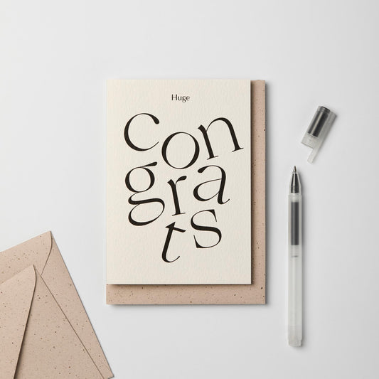 Huge Congrats Serif Card