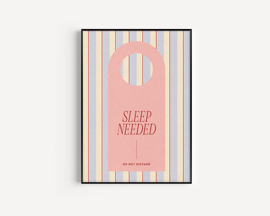 Sleep Needed Print - Pink & Blue