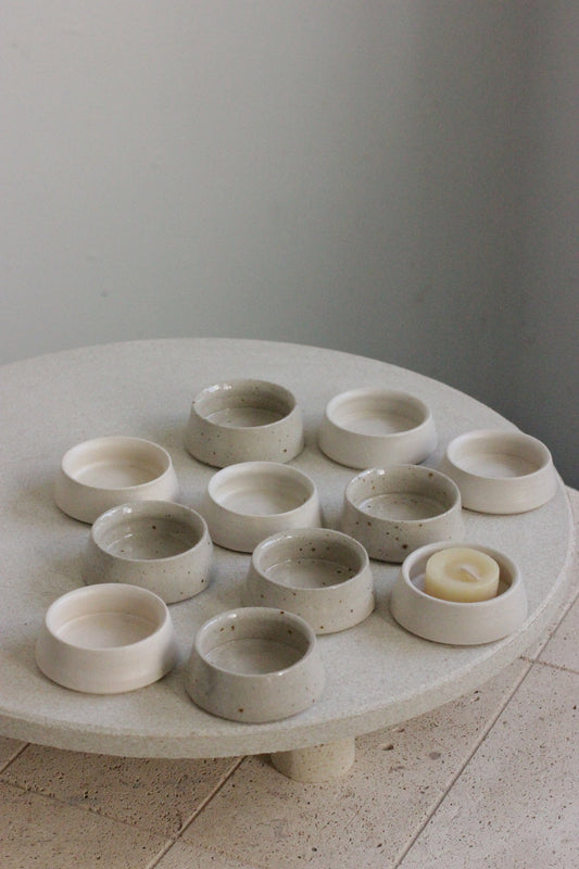 Speckled Stoneware Tea Light / Trinket Holder