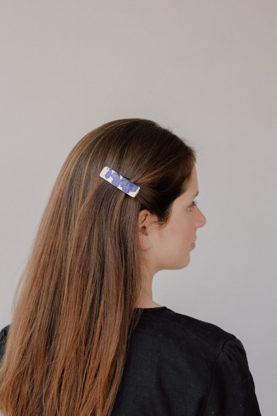 Blue Ceramic Hair Pin